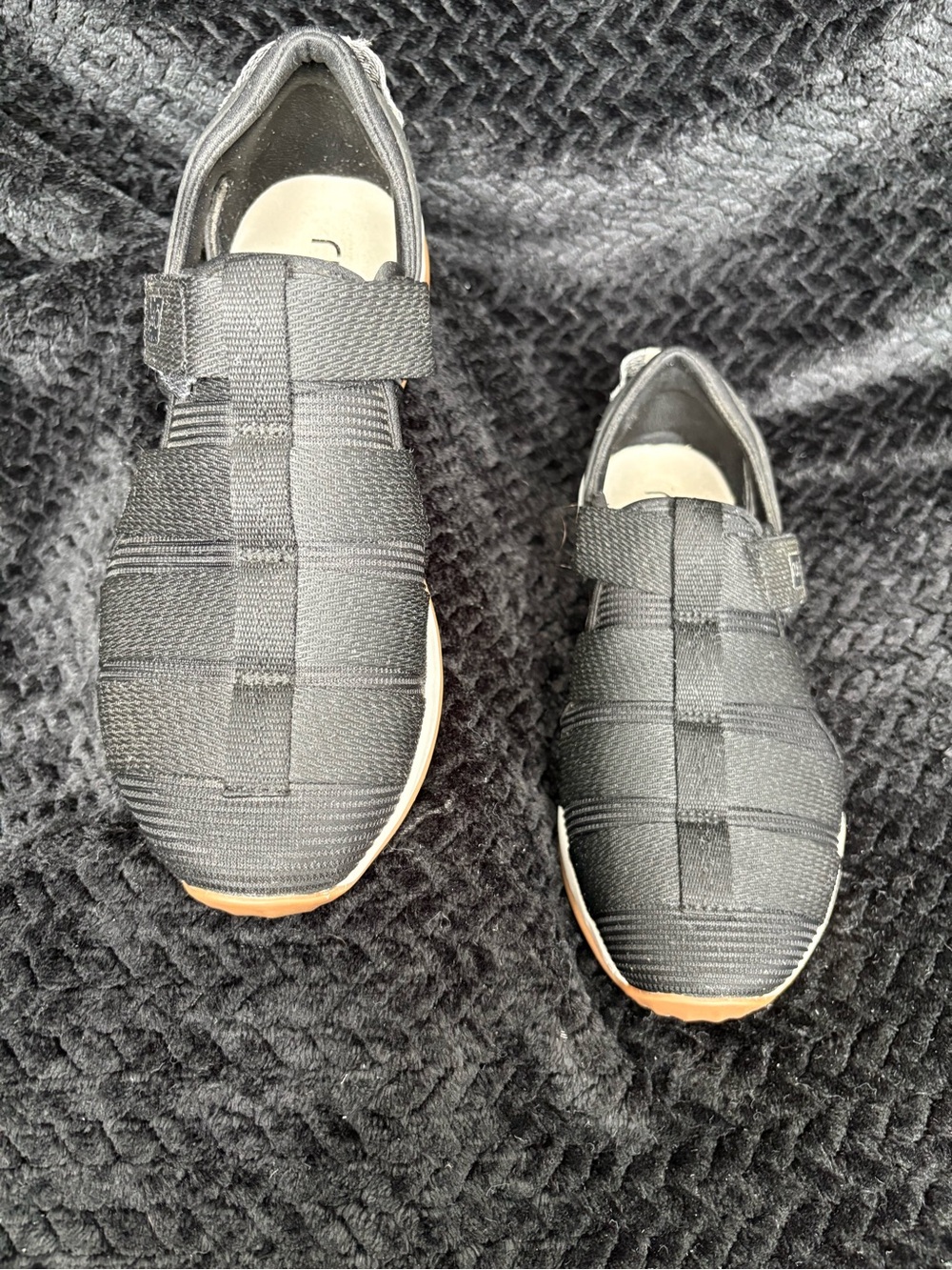 Women’s Black Slip-On Casual Shoes with Webbed Upper